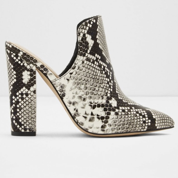 aldo snakeskin mules